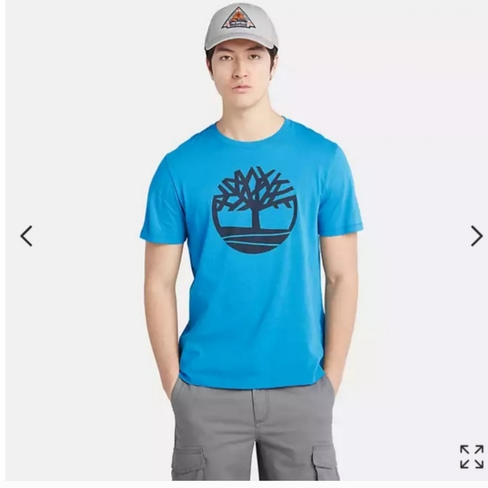 Timberland Bright Blue Logo Short Sleeve Tee